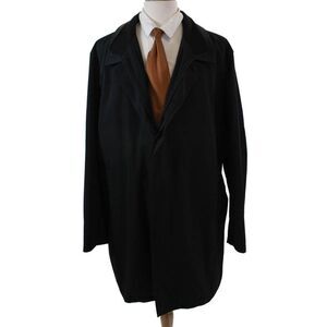 Sanyo Mens Insulated Long Sleeves Button Down Winter Coat Black Size 48 Regular